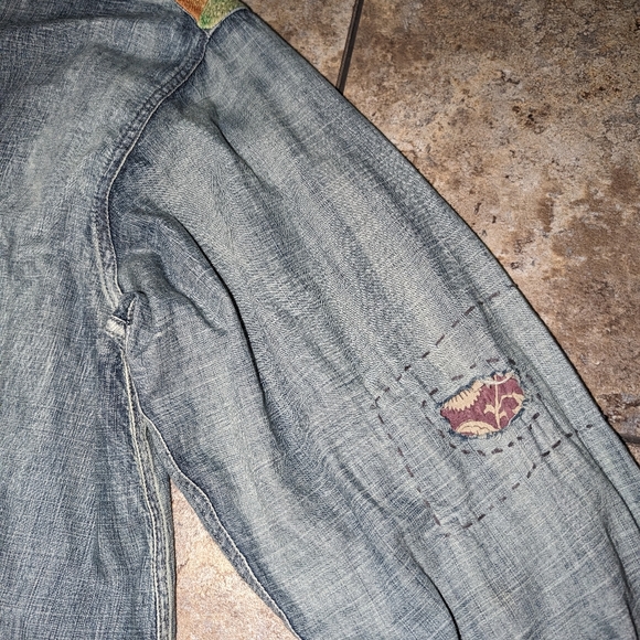 Magnolia Pearl Woodstock Sanforized Denim Patchwork Embroidered Women's OSFM - Picture 12 of 14